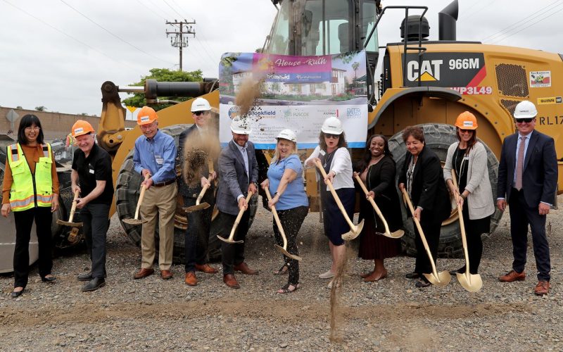 Family Promise of Orange County and HomeAid OC in partnership with City of Tustin break ground on House of Ruth, a two-story, seven-unit apartment complex that will offer short-term transitional, private residences for families experiencing homelessness and include a community resource center.